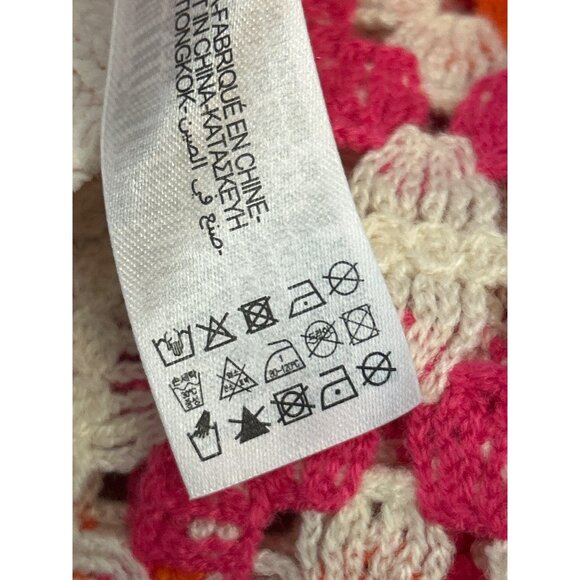 Zara Crochet Sleeve Granny Square Sweater Boho Retro Colorful Knit Pullover - Picture 8 of 8